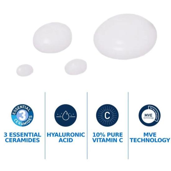 CeraVe Skin Renewing 10% Pure Vitamin C Serum With Ceramides For Brighter & Smoother Skin 30ml