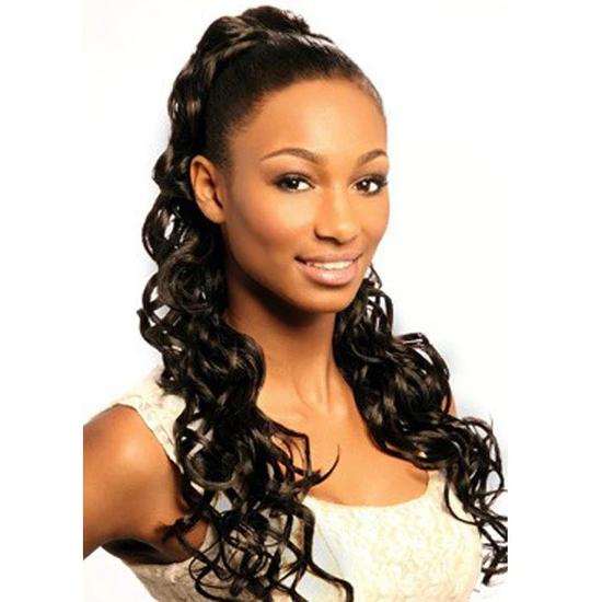 Cherish Synthetic Drawstring Miami Girl Ponytail 4
