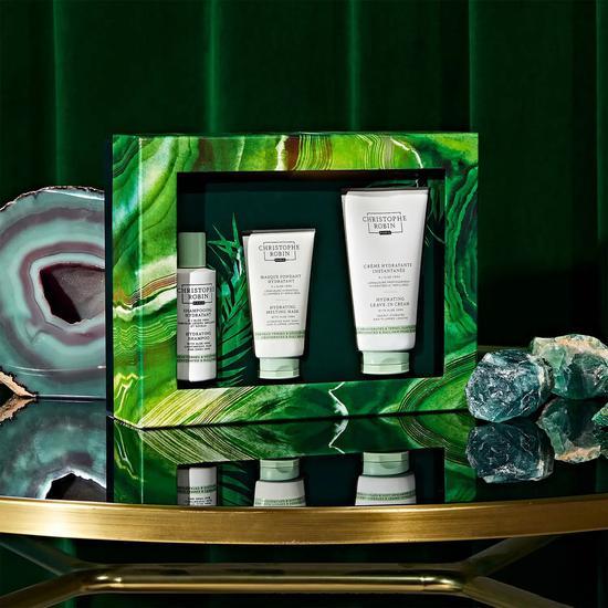 Christophe Robin Intense Hydration Ritual 75ml Hydrating Shampoo, 75ml Hydrating Melting Mask, 150ml Hydrating Leave-in Cream