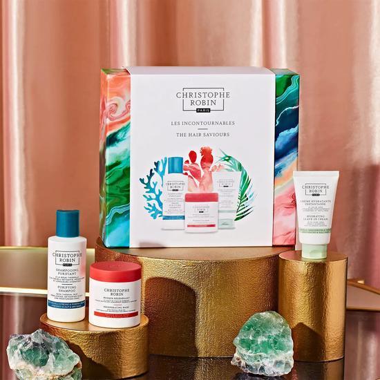 Christophe Robin The Hair Saviours 75ml Purifying Shampoo, 25ml Regenerating Mask, 20ml Hydrating leave-in cream