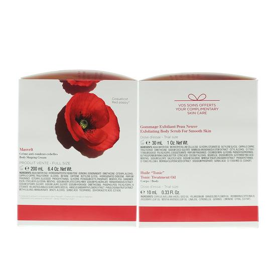 Clarins A Beautiful Body Gift Set Body Cream, Body Scrub + Tonic Body Oil 200ml
