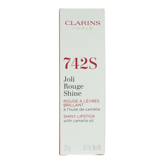 Clarins Joli Rouge Shine 742 S Pretty Red Lipstick 4g