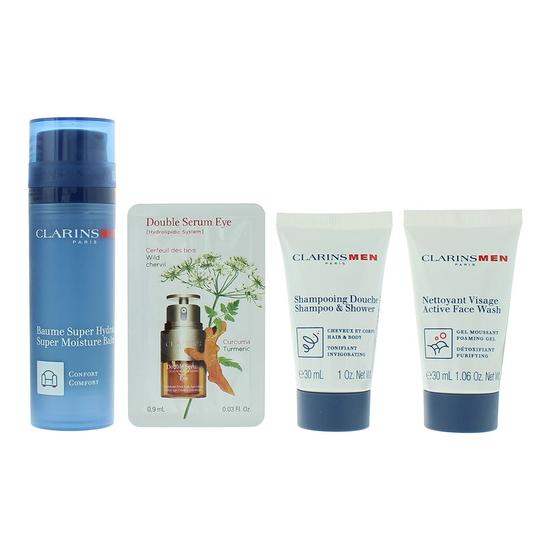 ClarinsMen Hydration Essentials Gift Set Face Balm Shower Gel, Face Wash 50ml
