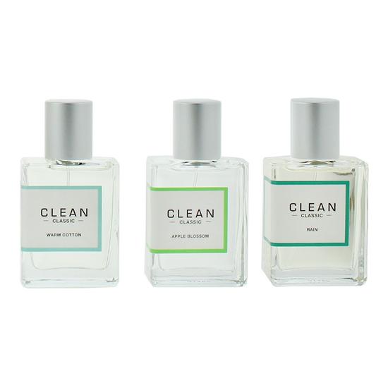 CLEAN Classic Fragrance Layering Trio Warm Cotton, Apple Blossom, Rain 30ml