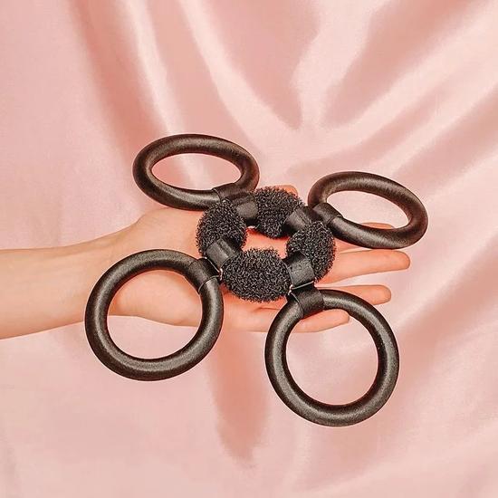 Cordina Hair Satin Flower Curl + Claw Clips 4 Rings Medium Hair
