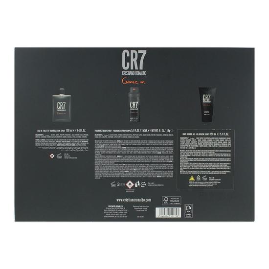 Cristiano Ronaldo Cr7 Game On Eau De Toilette 100ml, Shower Gel 150ml + Body Spray 150ml Gift Set For Him 100ml