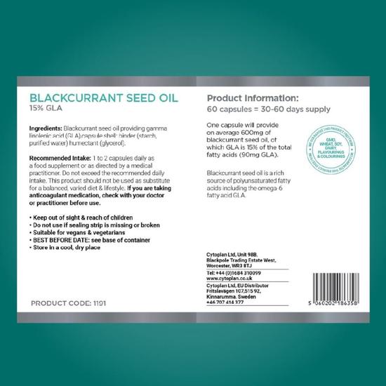 Cytoplan Blackcurrant Seed Oil Caspules 60