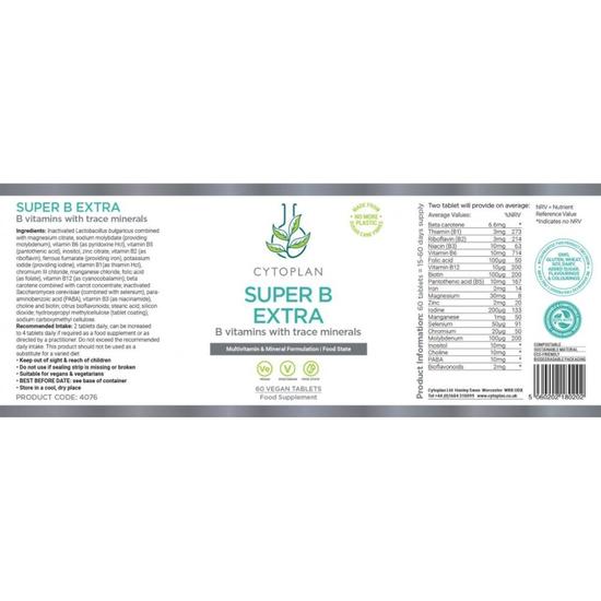 Cytoplan Super B Extra Tablets 60 Tablets