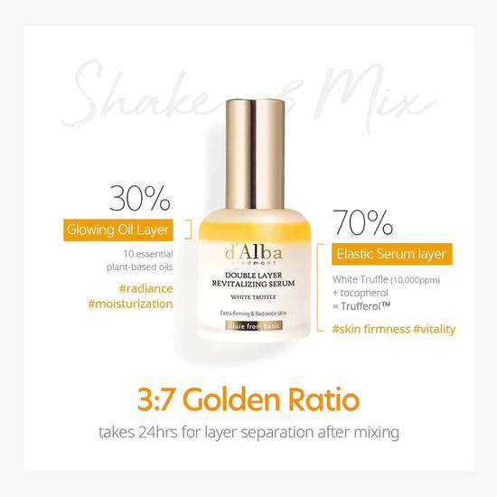 d'Alba White Truffle Double Layer Revitalising Serum 30ml