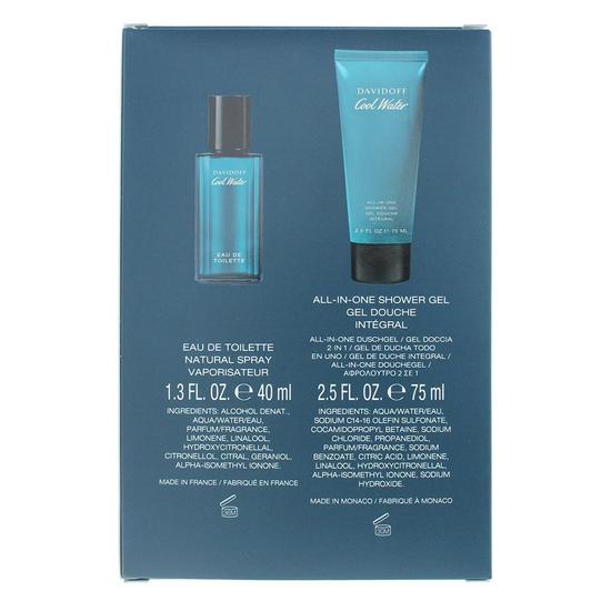 Davidoff Cool Water Eau De Toilette 40ml + Shower Gel 75ml Gift Set For Him 40ml