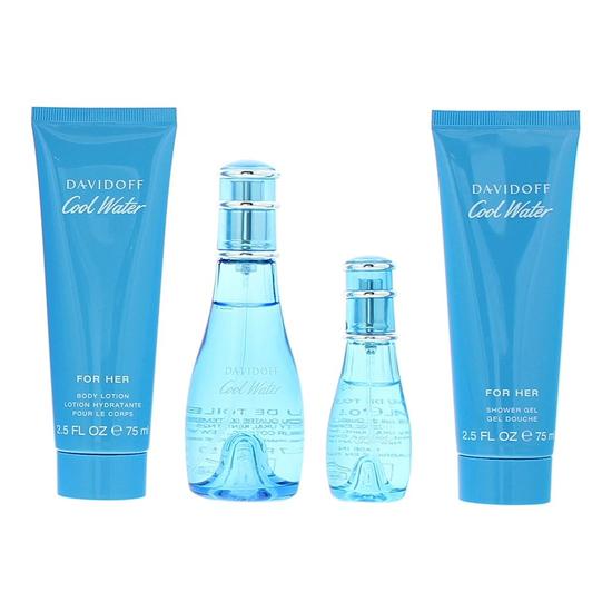 Davidoff Cool Water Woman Eau De Toilette Gift Set 30ml Eau De Toilette Spray & 75ml Body Lotion