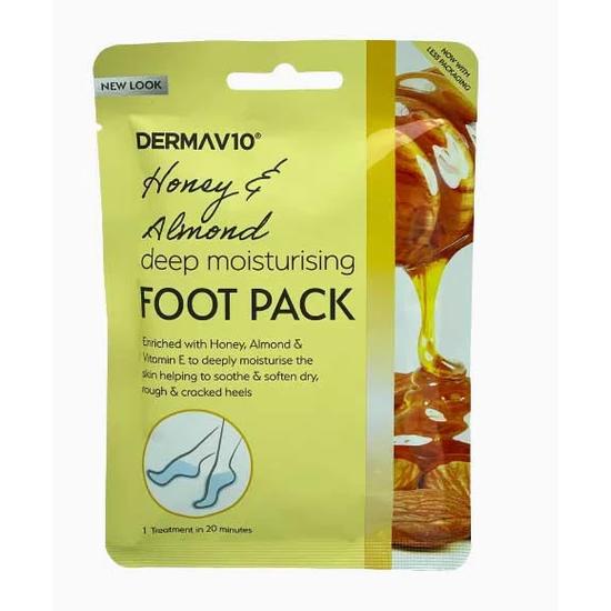 Derma V10 Honey & Almond Deep Moisturising Foot Pack 1 Treatment