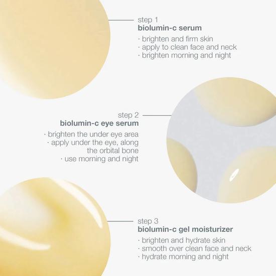 Dermalogica BioLumin-C Brightening Trio 30ml BioLumin-C Serum, 15ml BioLumin-C Gel Moisturiser & 6ml BioLumin-C Eye Serum