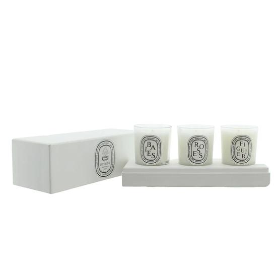 Diptyque Set Of Three Scented Candles Baies Roses Figuier Set 3 x 70g