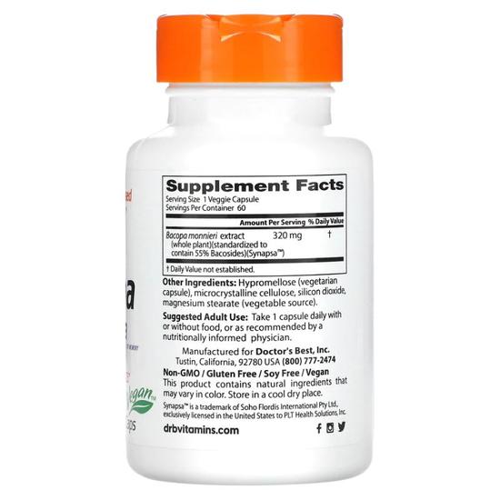 Doctor's Best Bacopa With Synapsa 320mg Vegicaps 60 Vegicaps