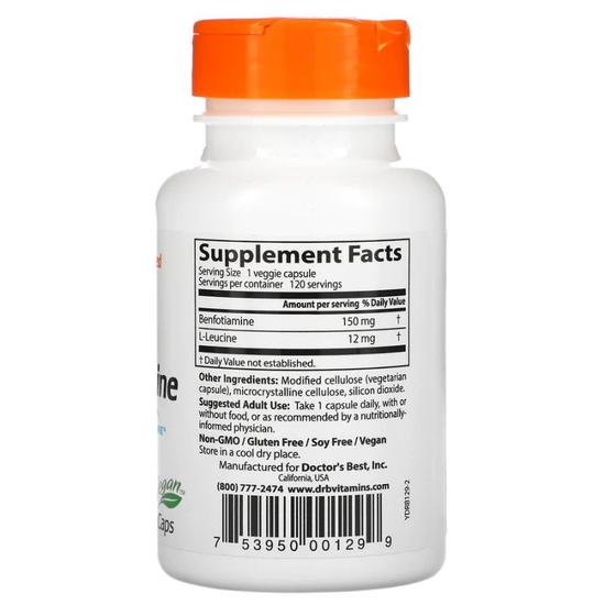 Doctor's Best Benfotiamine With BenfoPure 150mg Vegicaps 120 Vegicaps
