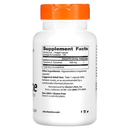 Doctor's Best Best L-Tyrosine 500mg Vegicaps 120 Vegicaps
