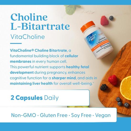 Doctor's Best Choline L-Bitartrate 550mg Capsules 60 Capsules