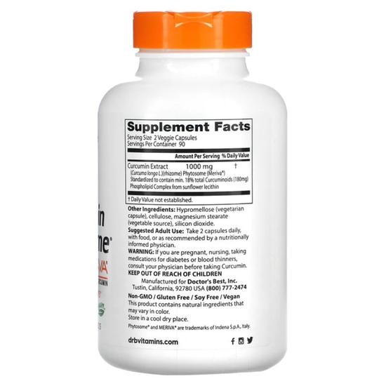 Doctor's Best Curcumin Phytosome With Meriva 500mg Vegicaps 60 Vegicaps