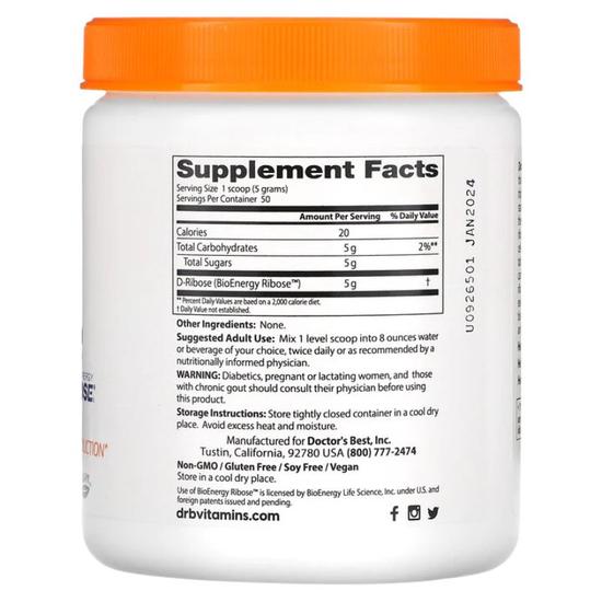 Doctor's Best D-Ribose Powder 250g