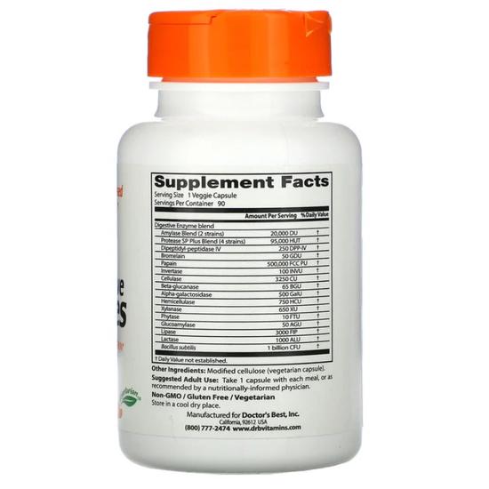 Doctor's Best Digestive Enzymes Vegicaps 90 Vegicaps