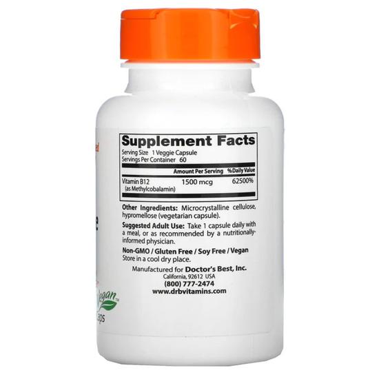 Doctor's Best Fully Active B12 1500mcg Vegicaps 60 Vegicaps