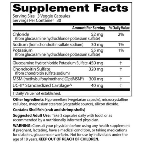 Doctor's Best Glucosamine Chondroitin MSM + UC-II Capsules 90 Capsules