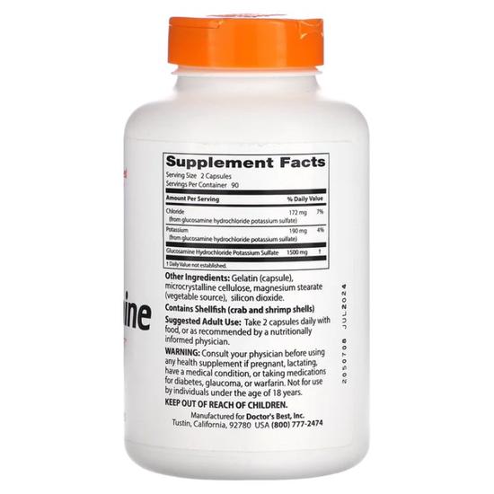 Doctor's Best Glucosamine Sulphate 750mg Capsules 180 Capsules