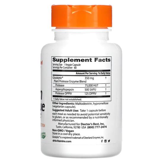 Doctor's Best Gluten Rescue With Glutalytic Vegicaps 60 Vegicaps