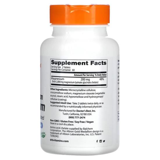 Doctor's Best High Absorption Magnesium 100mg Tablets 120 Tablets