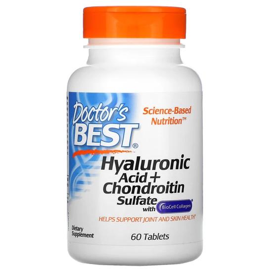 Doctor's Best Hyaluronic Acid + Chondroitin Sulphate With BioCell Collagen Tablets 60 Tablets