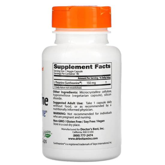Doctor's Best L-Theanine With Suntheanine 150mg Vegicaps 90 Vegicaps