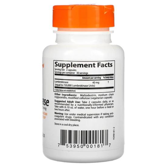Doctor's Best Lumbrokinase 20mg Vegicaps 60 Vegicaps