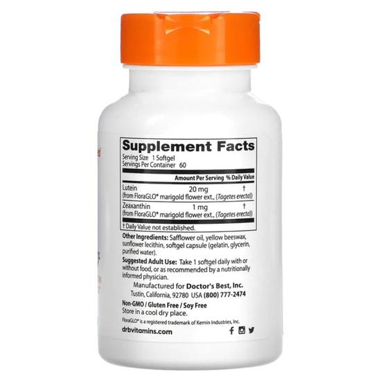 Doctor's Best Lutein With FloraGLO 20mg Softgels 60 Softgels