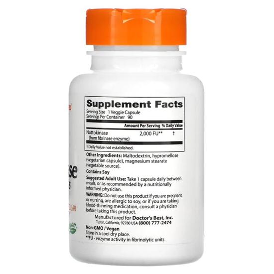 Doctor's Best Nattokinase 2000FUs Vegicaps 90 Vegicaps