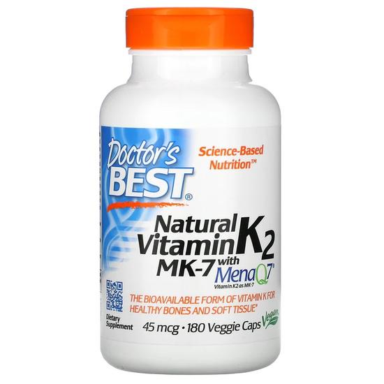 Doctor's Best Natural Vitamin K2 MK7 With MenaQ7 45mcg Vegicaps 60 Vegicaps