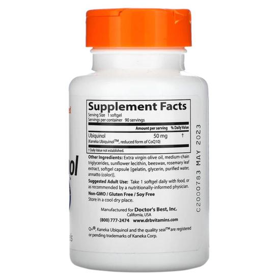 Doctor's Best Ubiquinol With Kaneka QH 50mg Softgels 90 Softgels
