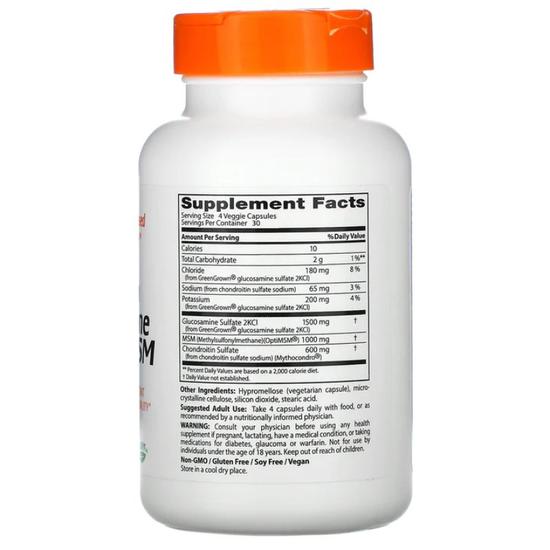 Doctor's Best Vegan Glucosamine & Chondroitin & MSM Vegicaps 120 Vegicaps