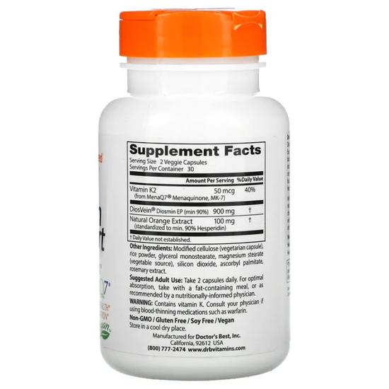 Doctor's Best Vein Support With DiosVein & MenaQ7 Vegicaps 60 Vegicaps