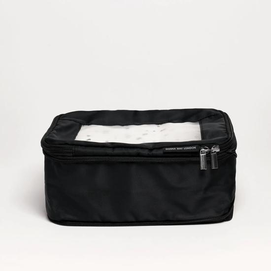 Donna May London Compression Packing Cubes Set Of 4 Black With Spotty Interior