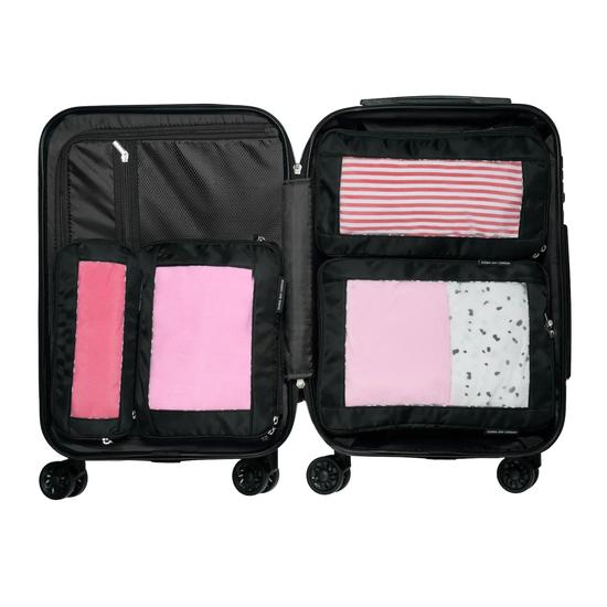 Donna May London Compression Packing Cubes Set Of 4 Black With Spotty Interior