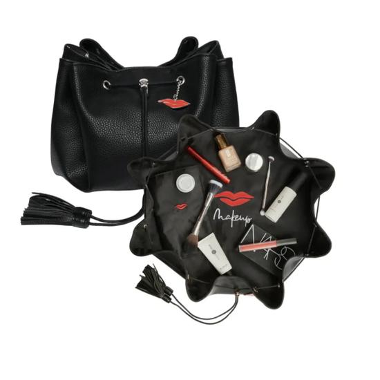 Donna May London Lay Flat Makeup Bag In Black