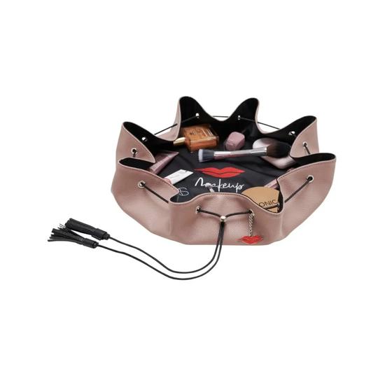 Donna May London Lay Flat Makeup Bag In Nude