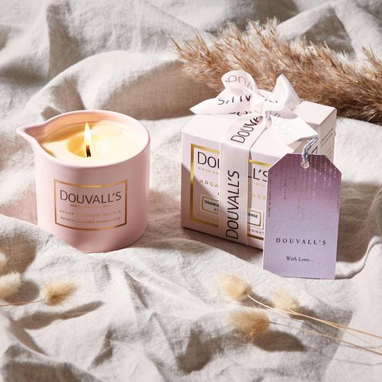 Douvall's Organic Argan Skin Care Candle, Orange & Frankincense 180g