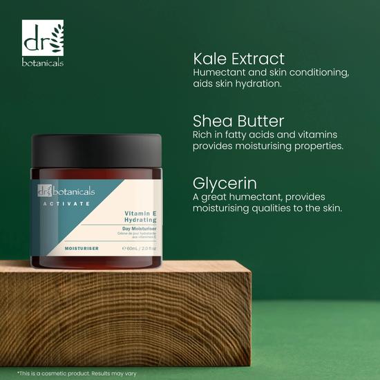 Dr Botanicals Activate Vitamin E Hydrating Day Moisturiser Twin Value Savings Pack 60ml