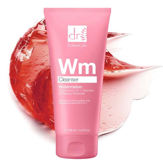 Dr Botanicals Advanced Watermelon Superfood 2-in-1 Cleanser & Makeup Remover With Glycolic Acid, Salicylic Acid & Lactic Acid 100ml