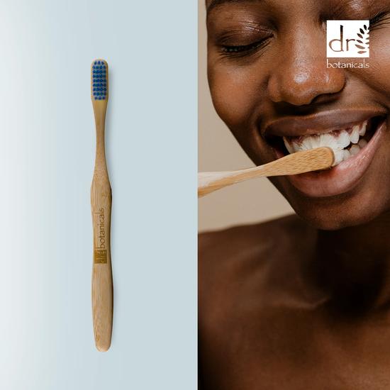 Dr Botanicals Bamboo Toothbrush Blue