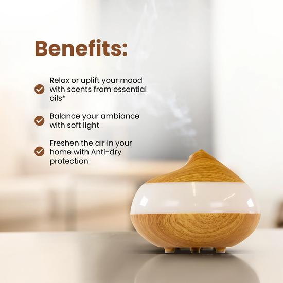Dr Botanicals Bio-Balancing Wooden Aroma Digital Diffuser Clear Panel