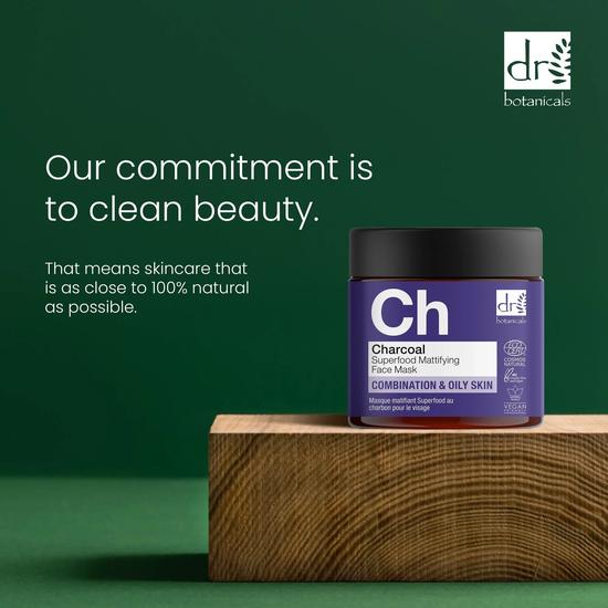 Dr Botanicals Charcoal Superfood Mattifying Face Mask Duo Pack 60ml x 2