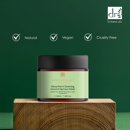 Dr Botanicals Deep Pore Cleansing Green Clay Face Mask Twin Value Savings Pack 50ml